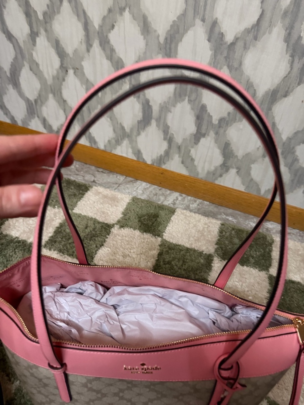 Kate Spade ♠️ Flower Tote with Leather Heart Charm - Picture 8 of 16